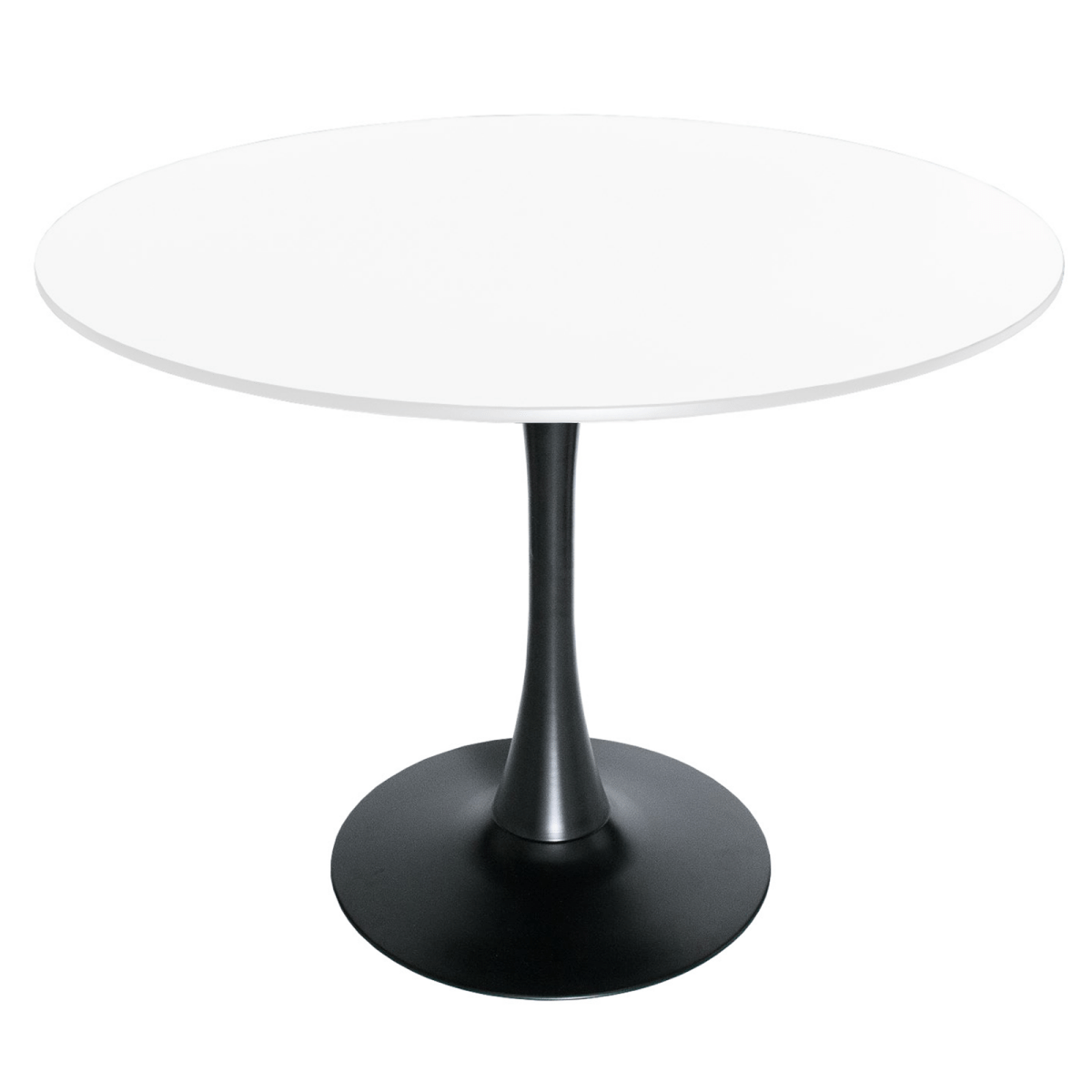 Bristol Round Dining Table with MDF/Sintered Stone/Glass Tabletop in Black Steel Base