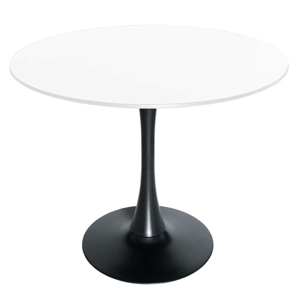 Bristol Round Dining Table with MDF/Sintered Stone/Glass Tabletop in Black Steel Base