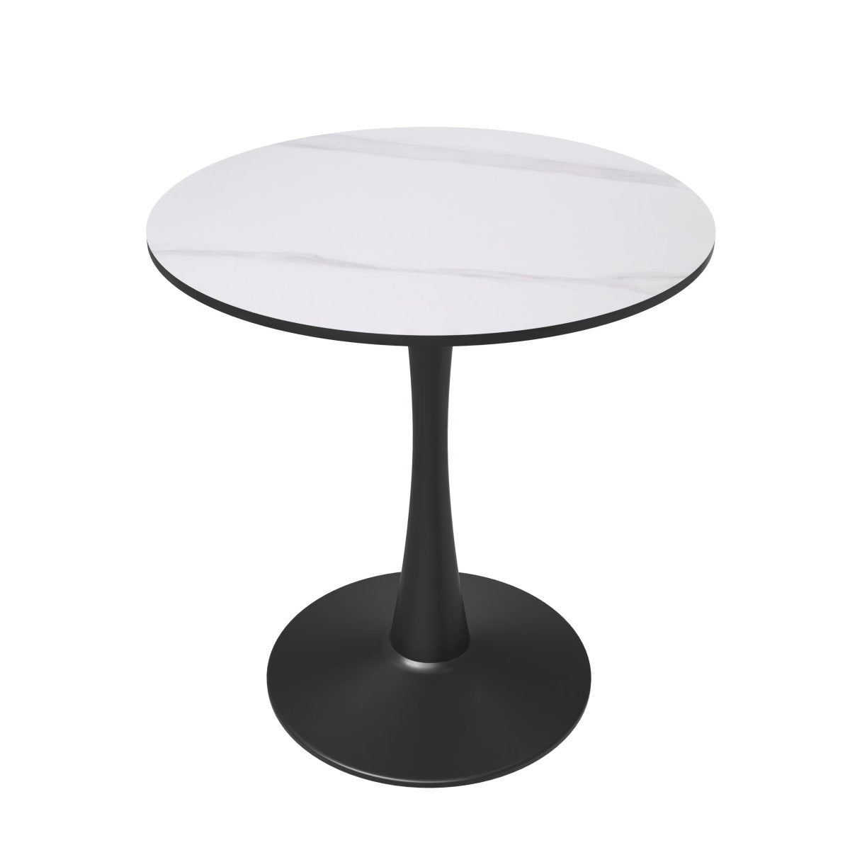 Bristol Round Dining Table with MDF/Sintered Stone/Glass Tabletop in Black Steel Base