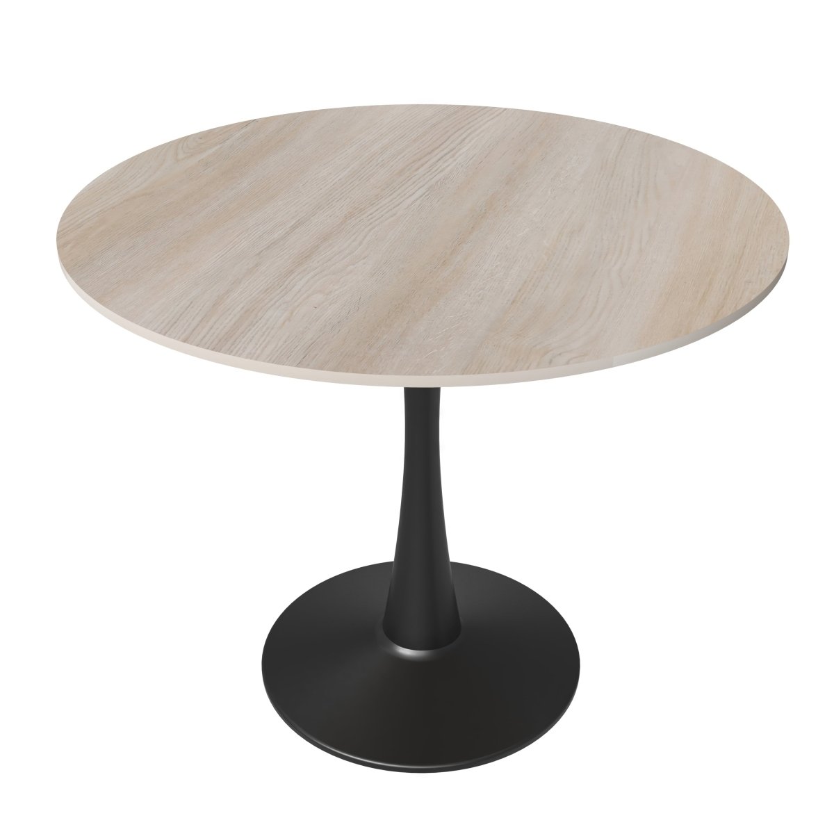 Bristol Round Dining Table with MDF/Sintered Stone/Glass Tabletop in Black Steel Base