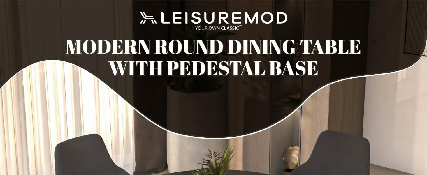 Bristol Round Dining Table with MDF/Sintered Stone/Glass Tabletop in Black Steel Base