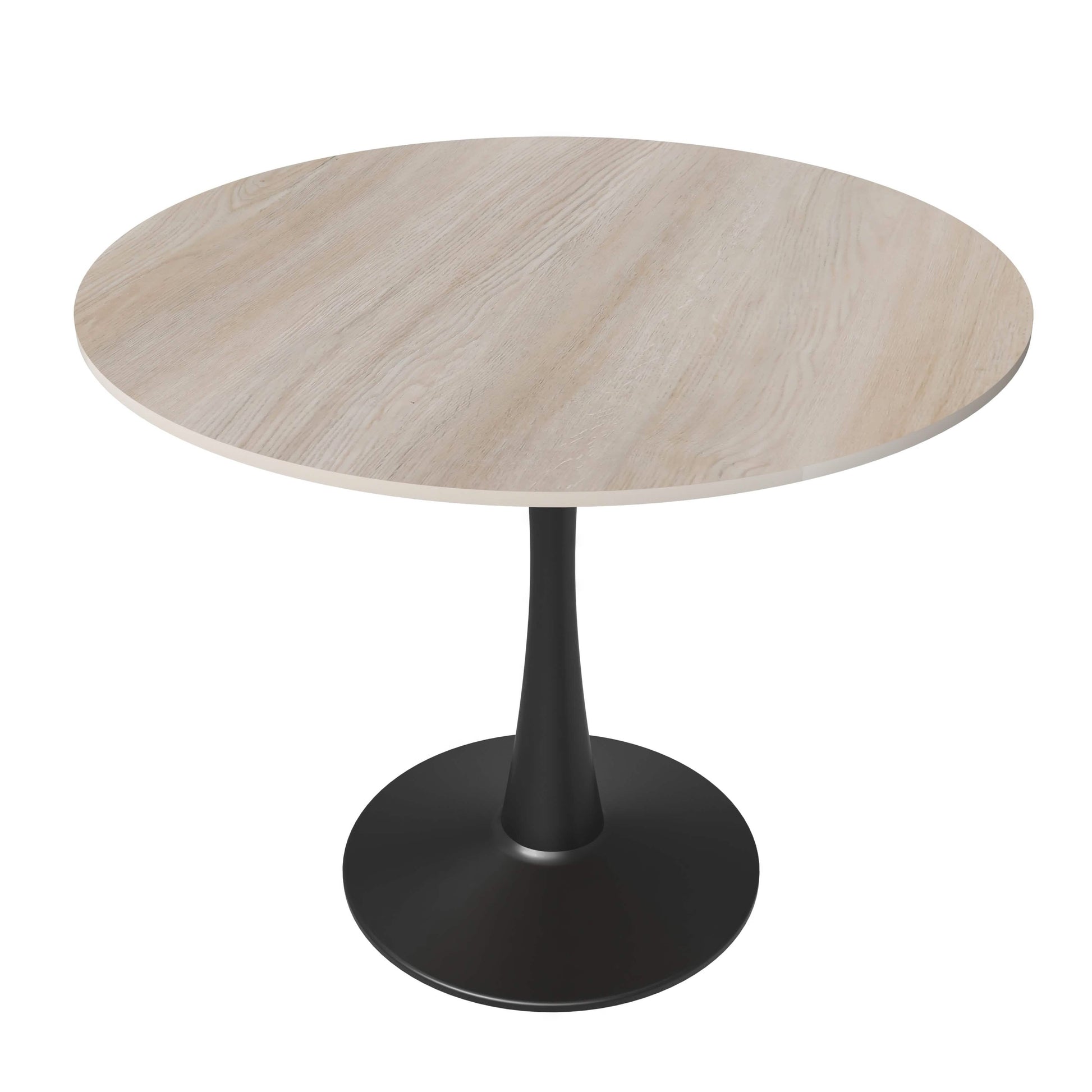 Bristol Round Dining Table with MDF/Sintered Stone/Glass Tabletop in Black Steel Base