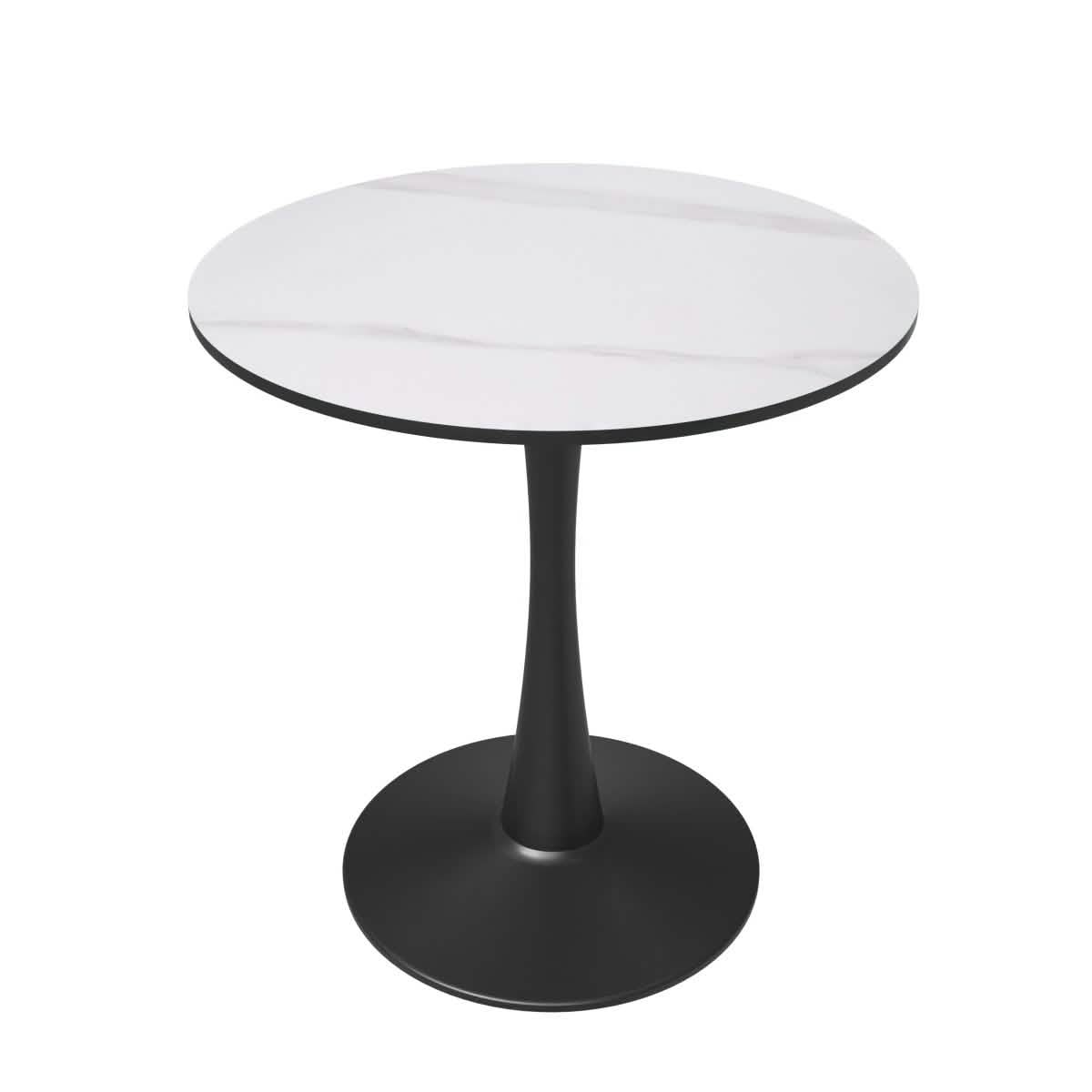 Bristol Round Dining Table with MDF/Sintered Stone/Glass Tabletop in Black Steel Base