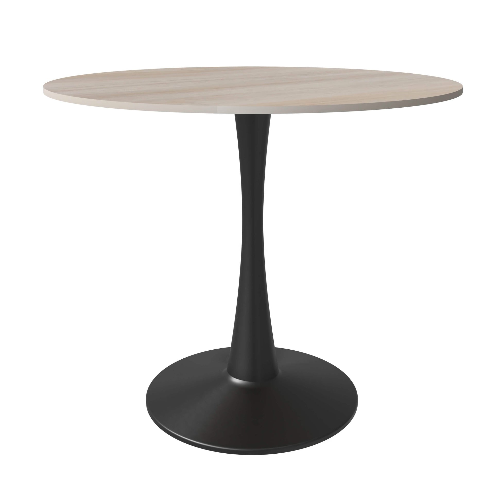 Bristol Round Dining Table with MDF/Sintered Stone/Glass Tabletop in Black Steel Base