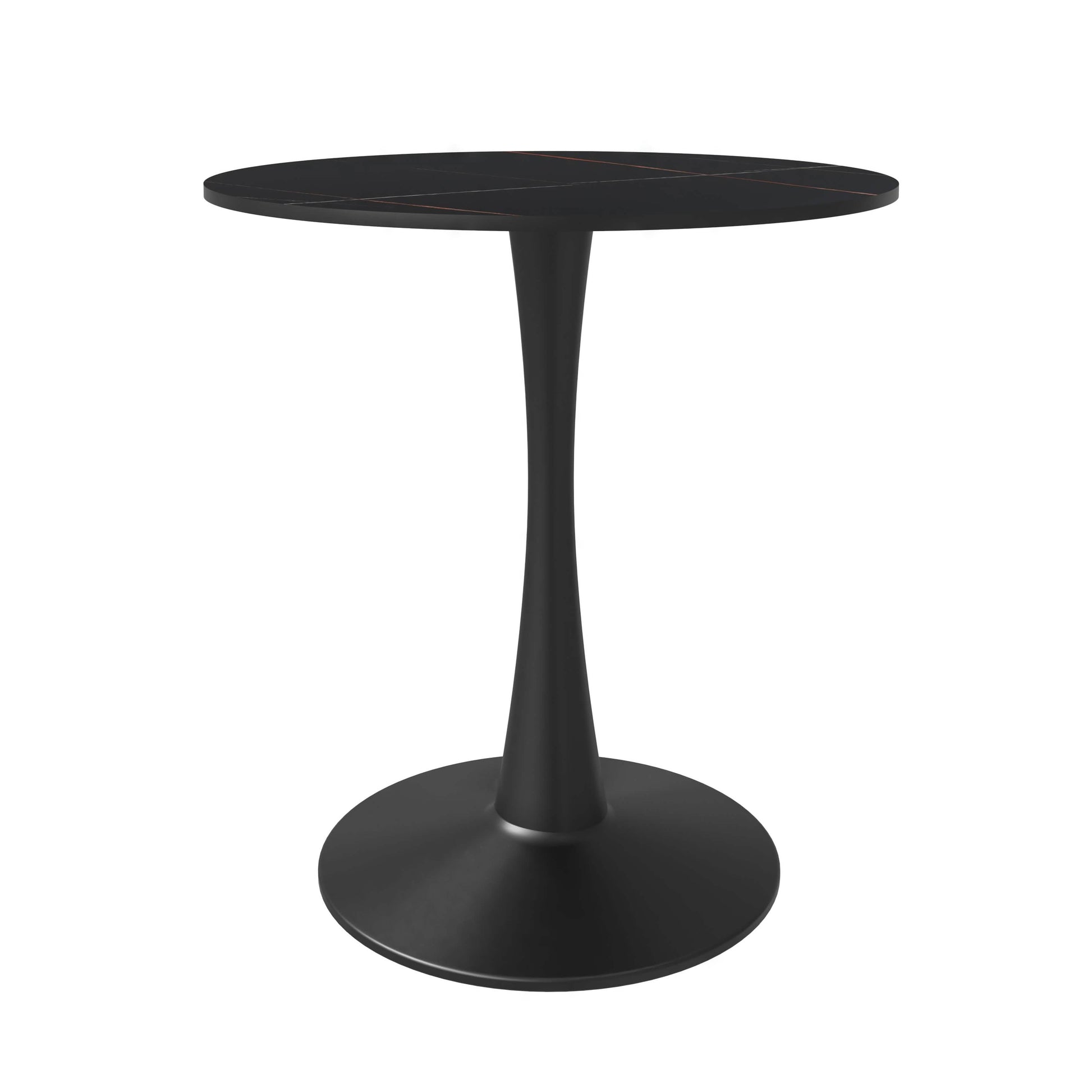 Bristol Round Dining Table with MDF/Sintered Stone/Glass Tabletop in Black Steel Base