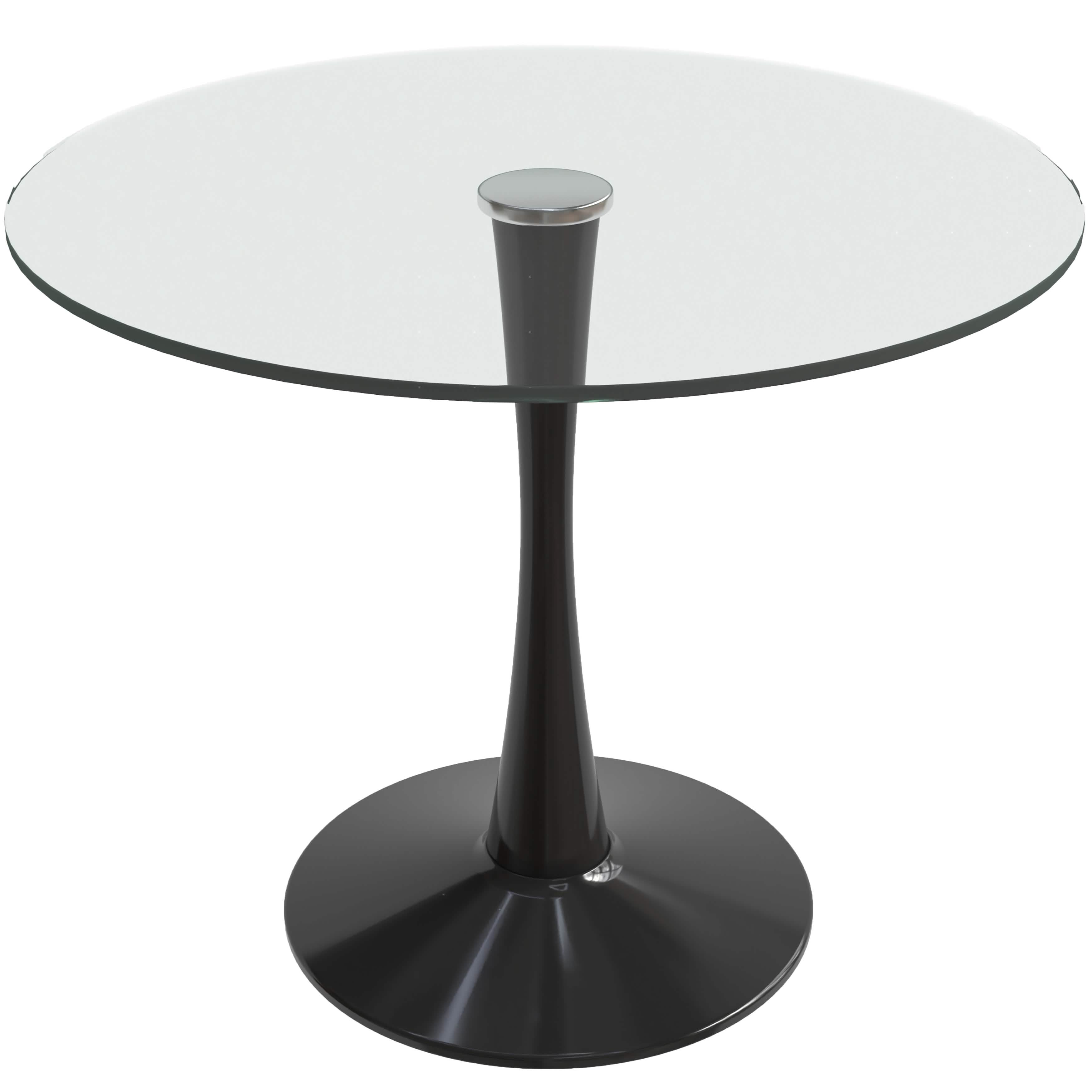 Bristol Round Dining Table with MDF/Sintered Stone/Glass Tabletop in Black Steel Base