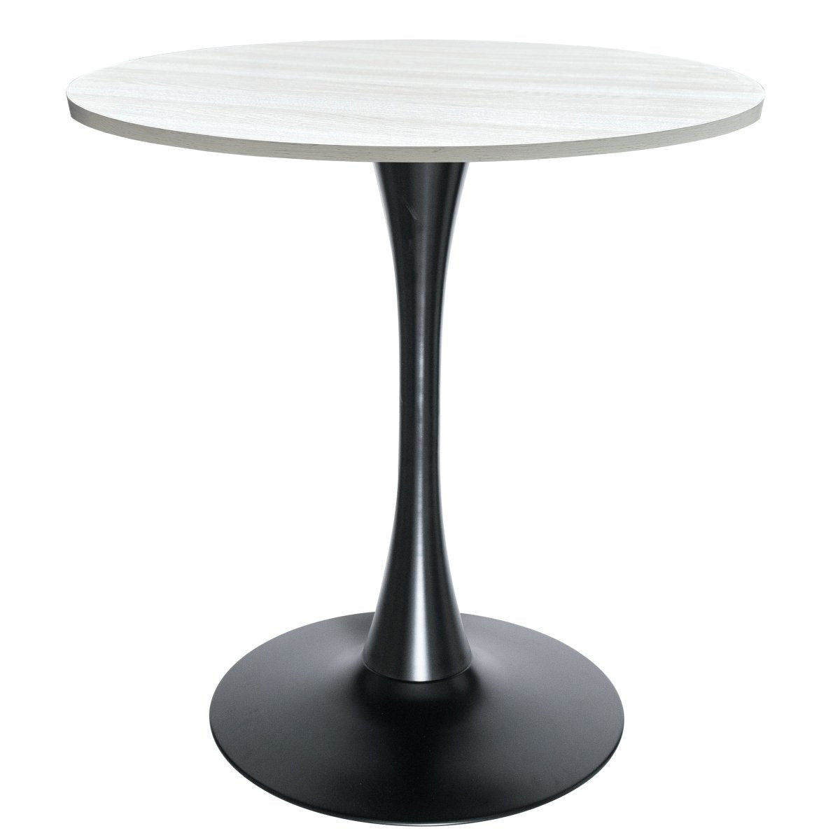 Bristol Round Dining Table with MDF/Sintered Stone/Glass Tabletop in Black Steel Base