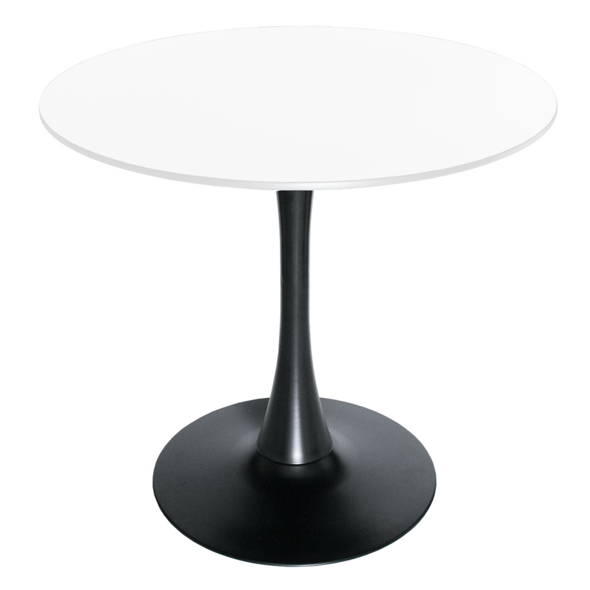 Bristol Round Dining Table with MDF/Sintered Stone/Glass Tabletop in Black Steel Base