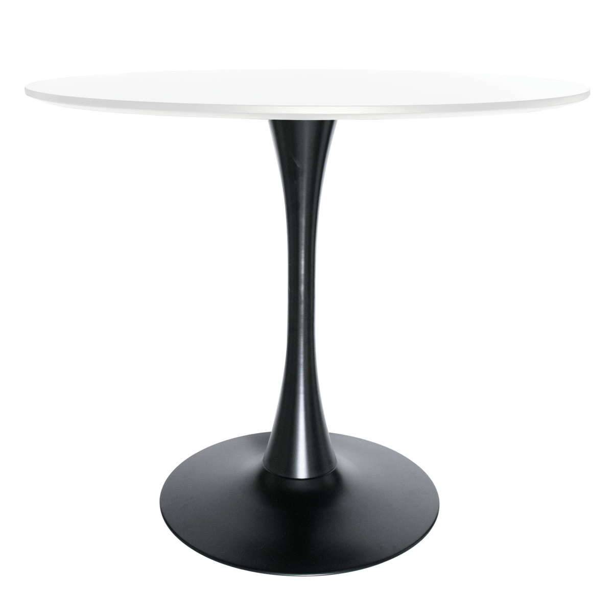 Bristol Round Dining Table with MDF/Sintered Stone/Glass Tabletop in Black Steel Base