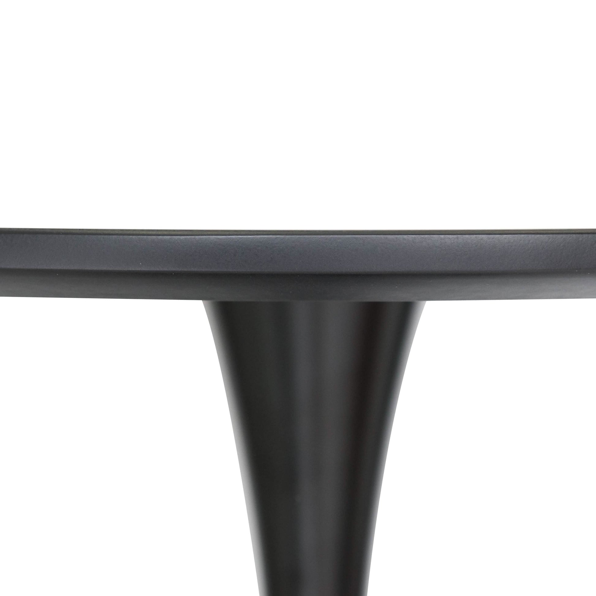 Bristol Round Dining Table with MDF/Sintered Stone/Glass Tabletop in Black Steel Base