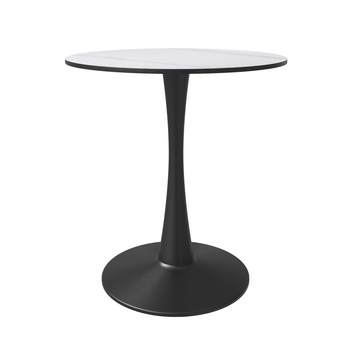 Bristol Round Dining Table with MDF/Sintered Stone/Glass Tabletop in Black Steel Base