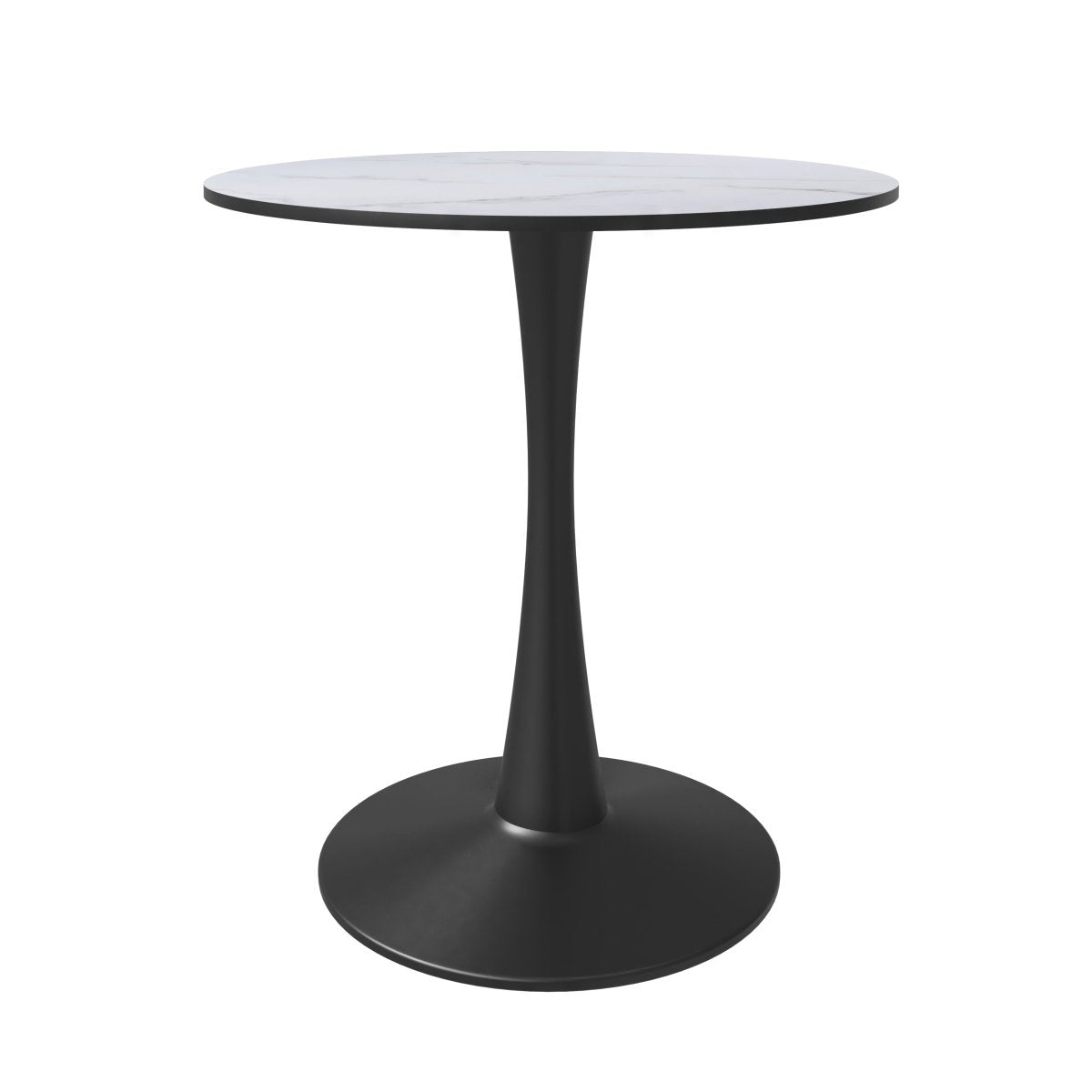 Bristol Round Dining Table with MDF/Sintered Stone/Glass Tabletop in Black Steel Base