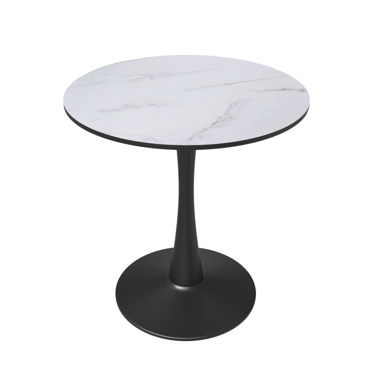 Bristol Round Dining Table with MDF/Sintered Stone/Glass Tabletop in Black Steel Base
