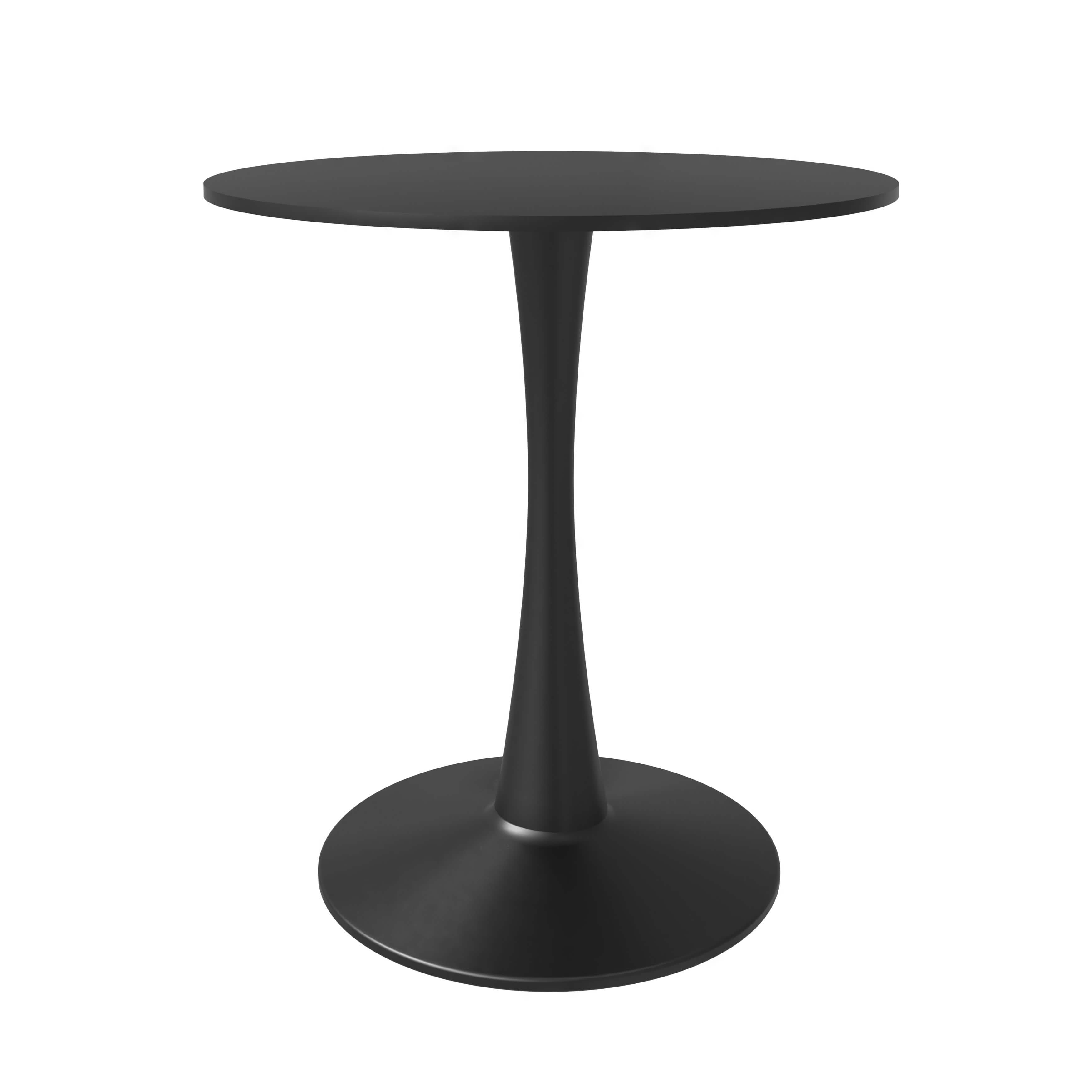 Bristol Round Dining Table with MDF/Sintered Stone/Glass Tabletop in Black Steel Base