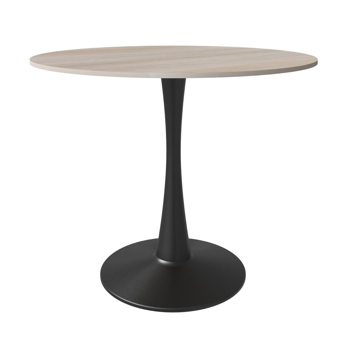 Bristol Round Dining Table with MDF/Sintered Stone/Glass Tabletop in Black Steel Base
