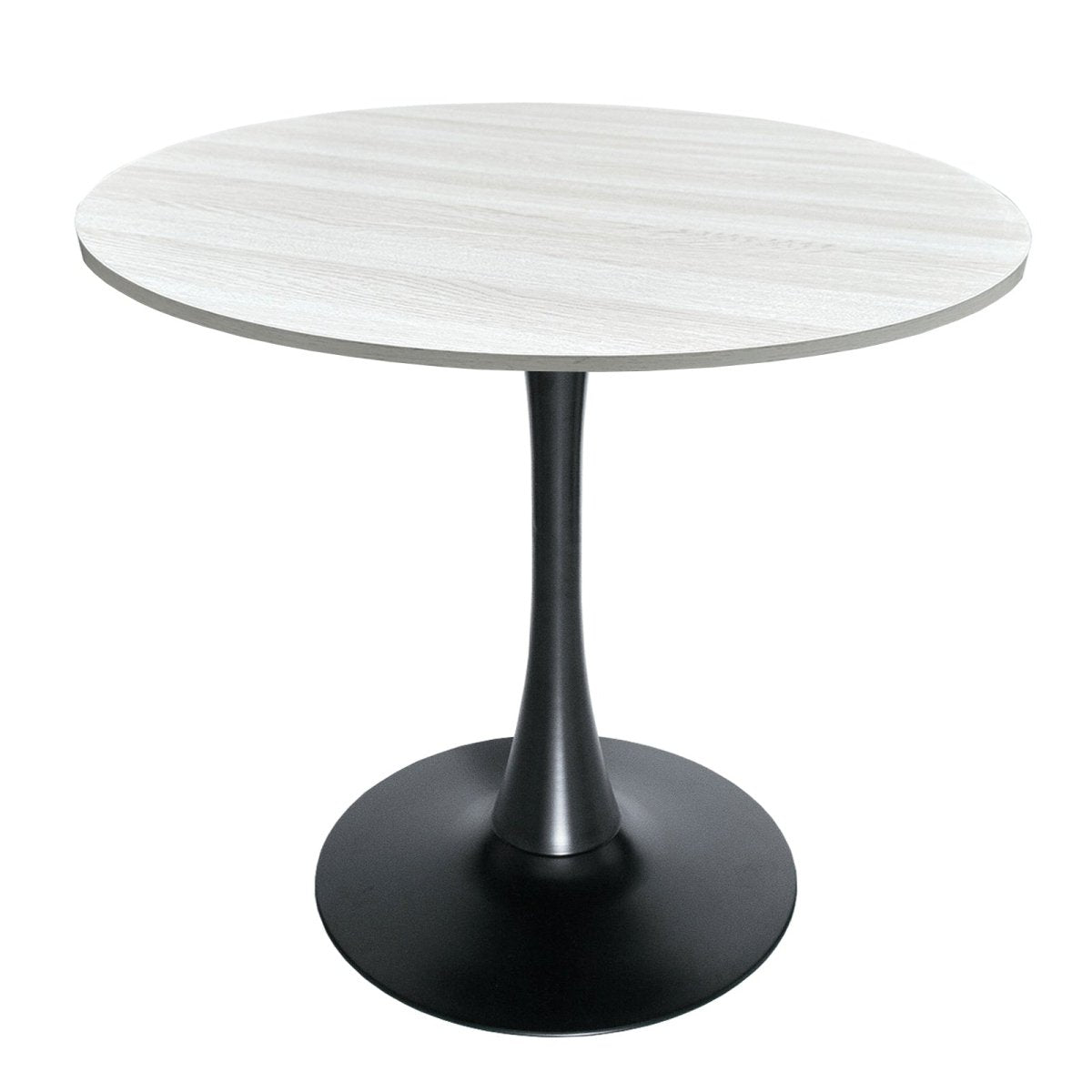 Bristol Round Dining Table with MDF/Sintered Stone/Glass Tabletop in Black Steel Base
