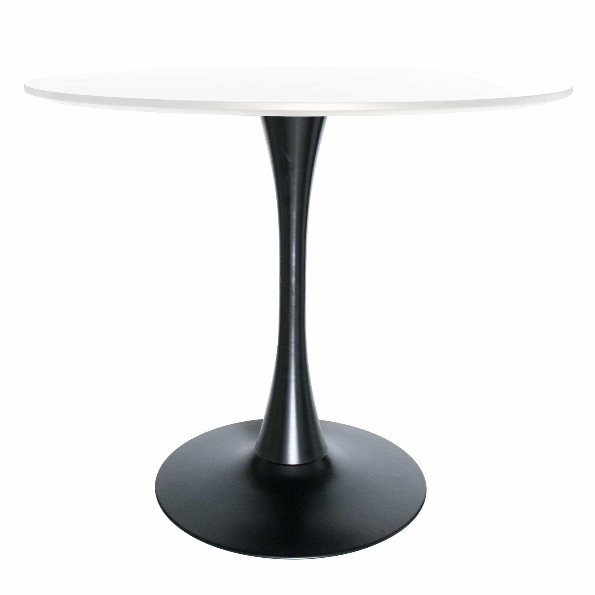 Bristol Round Dining Table with MDF/Sintered Stone/Glass Tabletop in Black Steel Base