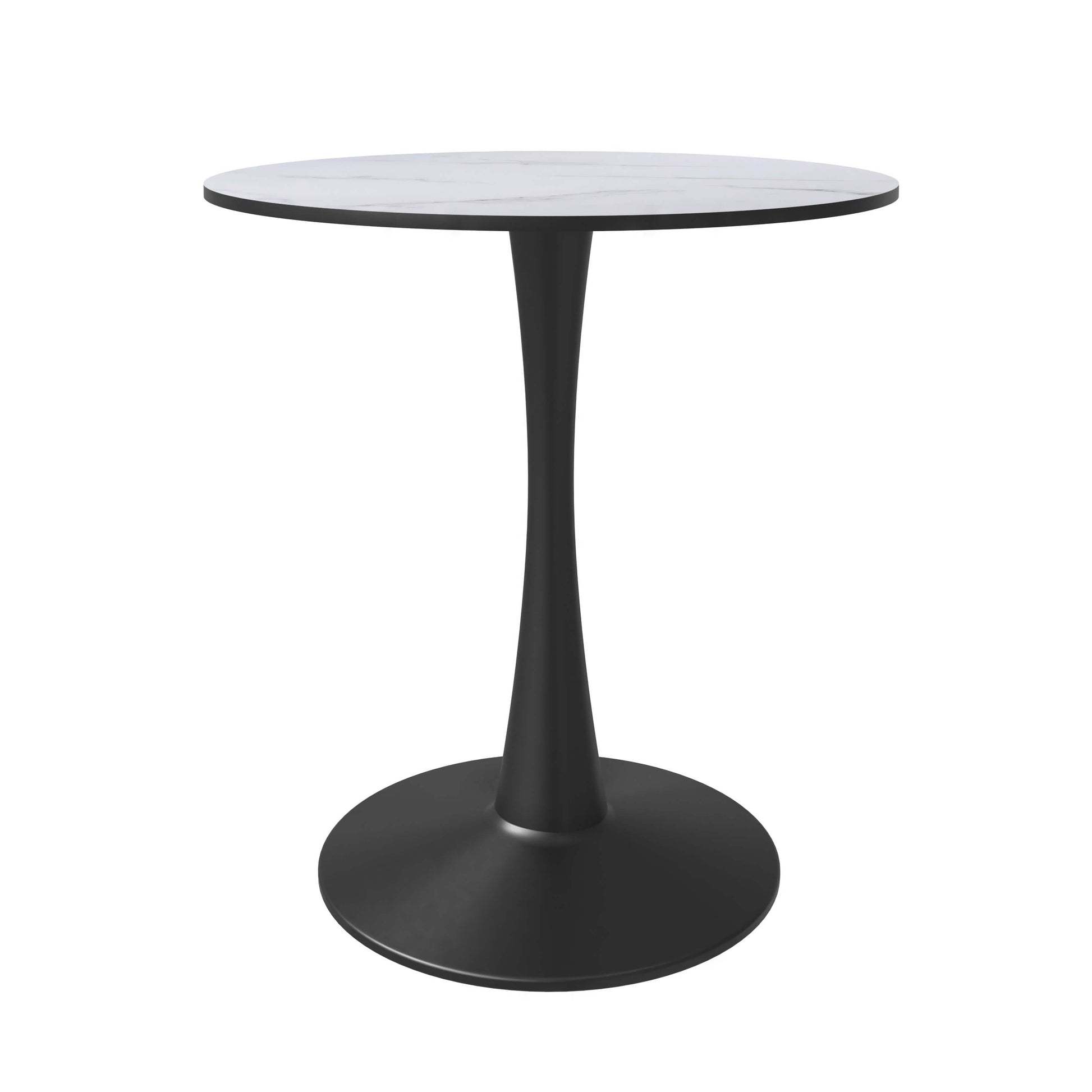 Bristol Round Dining Table with MDF/Sintered Stone/Glass Tabletop in Black Steel Base
