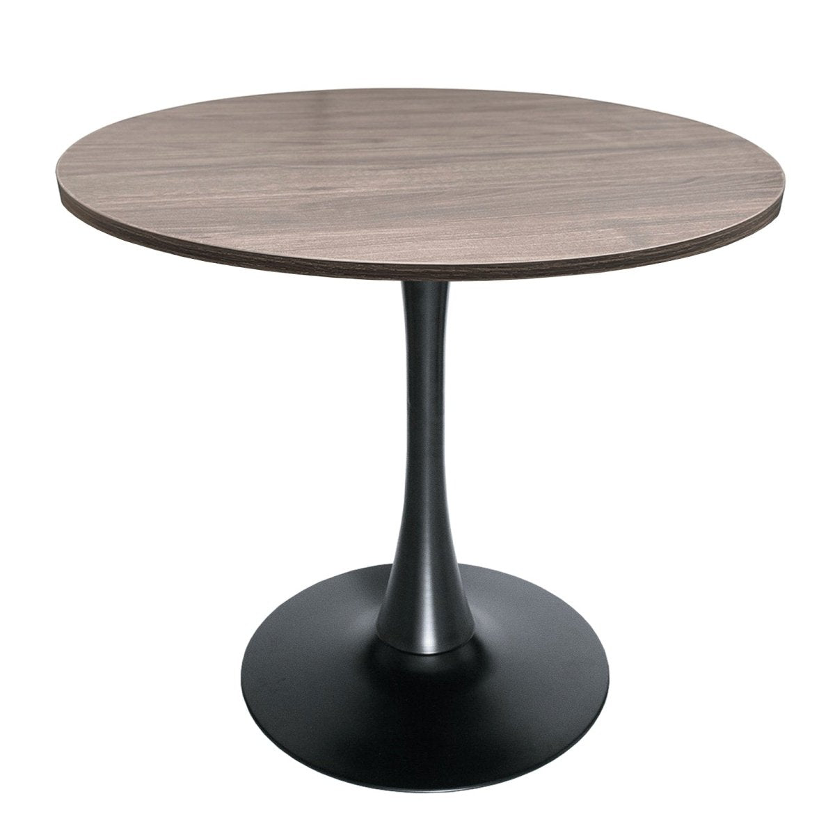 Bristol Round Dining Table with MDF/Sintered Stone/Glass Tabletop in Black Steel Base