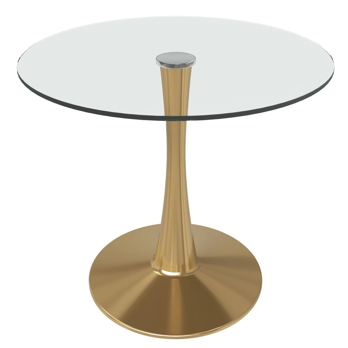 Bristol Round Dining Table with MDF/Sintered Stone/Glass Tabletop in Gold Steel
