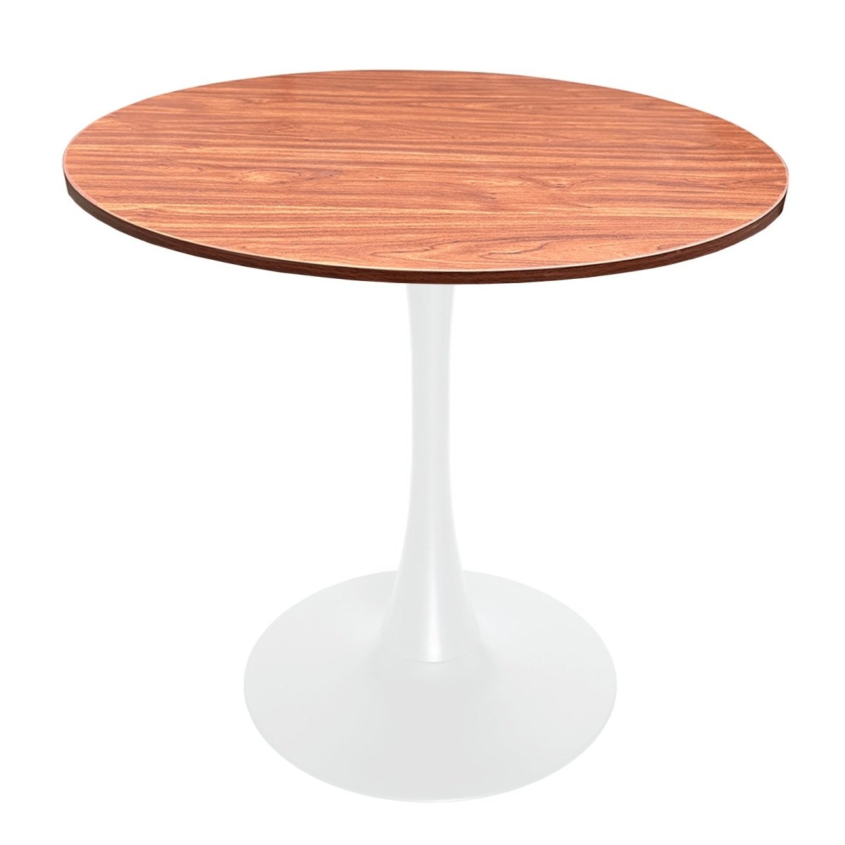 Bristol Round Dining Table with MDF/Sintered Stone/Glass Wood Tabletop in White Steel