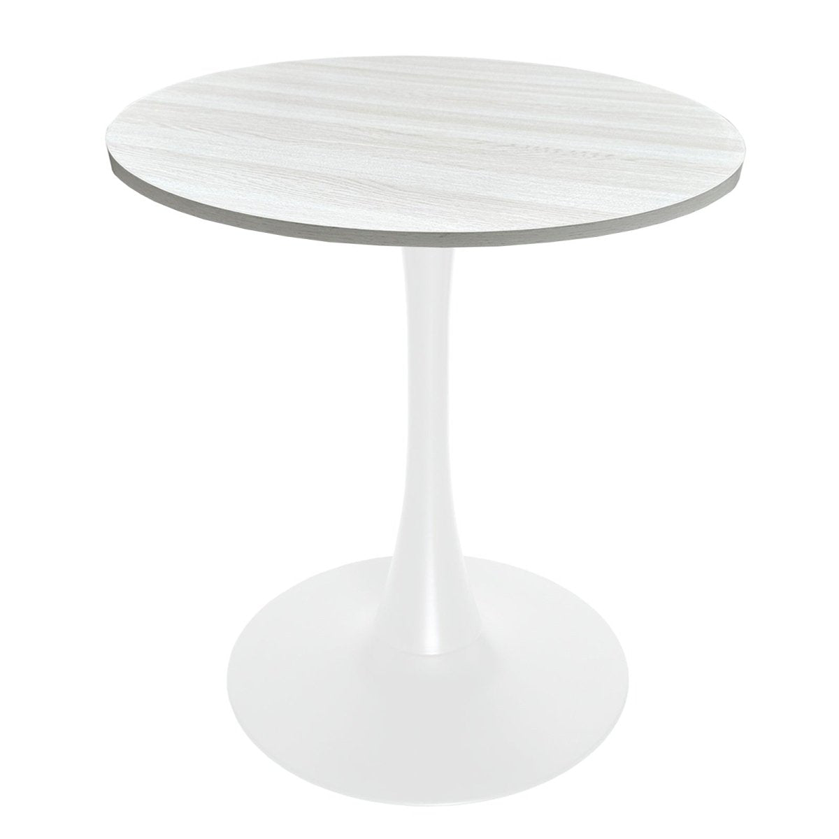 Bristol Round Dining Table with MDF/Sintered Stone/Glass Wood Tabletop in White Steel
