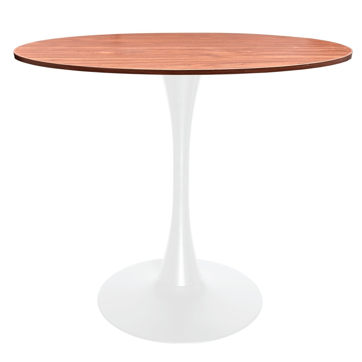 Bristol Round Dining Table with MDF/Sintered Stone/Glass Wood Tabletop in White Steel