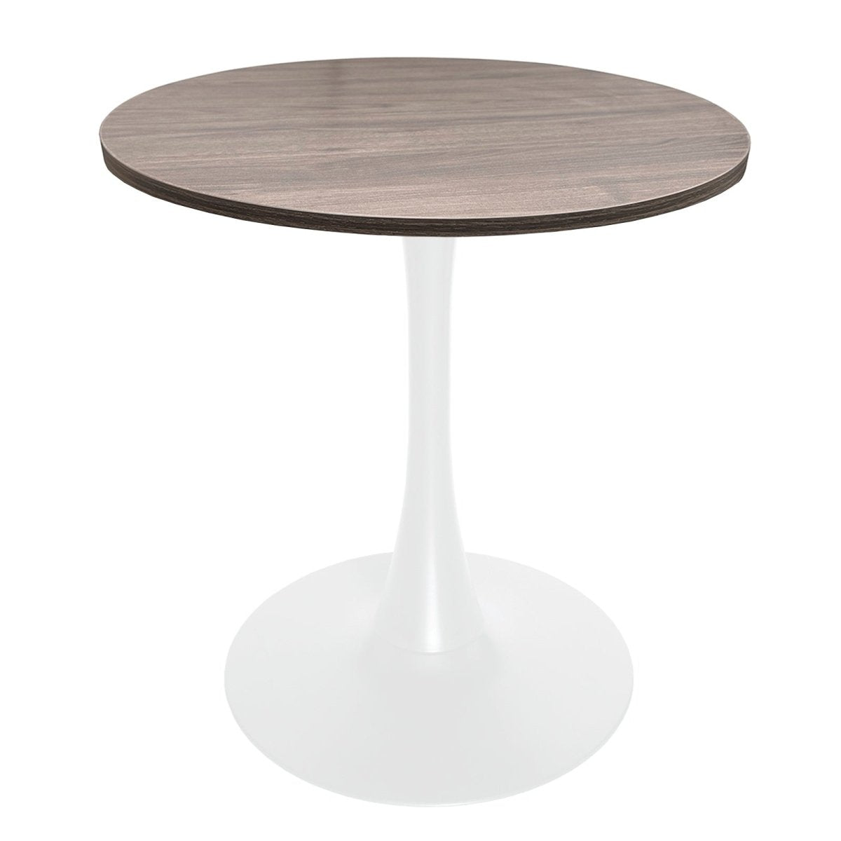 Bristol Round Dining Table with MDF/Sintered Stone/Glass Wood Tabletop in White Steel