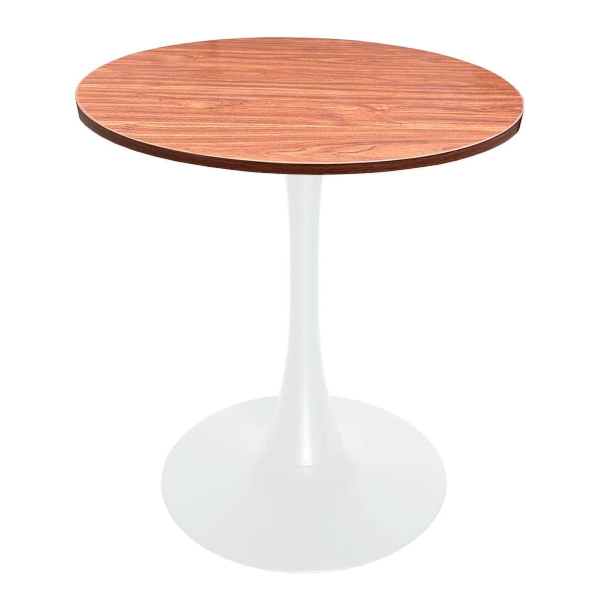 Bristol Round Dining Table with MDF/Sintered Stone/Glass Wood Tabletop in White Steel