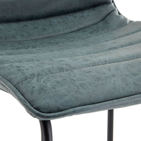 Brooklyn 29.9" Modern Leather Bar Stool With Black Iron Base & Footrest