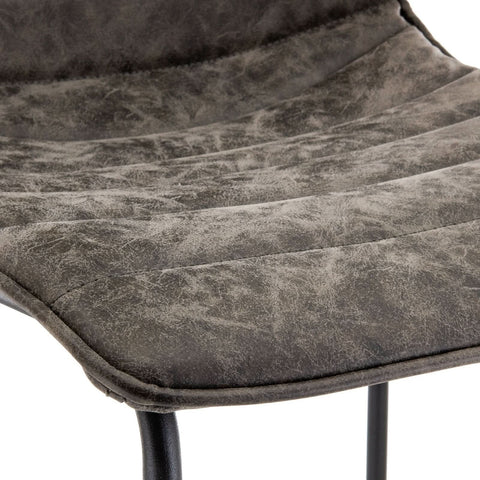Brooklyn 29.9" Modern Leather Bar Stool With Black Iron Base & Footrest