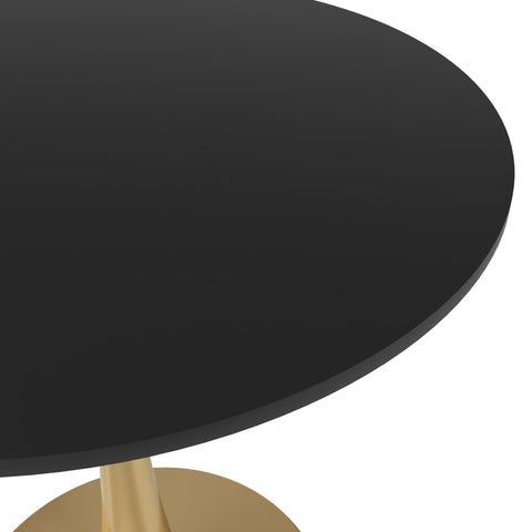 Bristol Round Dining Table with MDF/Sintered Stone Tabletop in Gold Steel