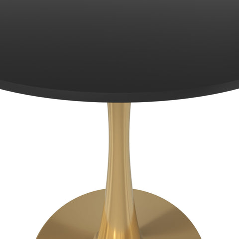 Bristol Round Dining Table with MDF/Sintered Stone Tabletop in Gold Steel