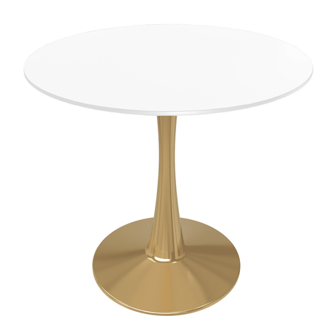 Bristol Round Dining Table with MDF/Sintered Stone Tabletop in Gold Steel