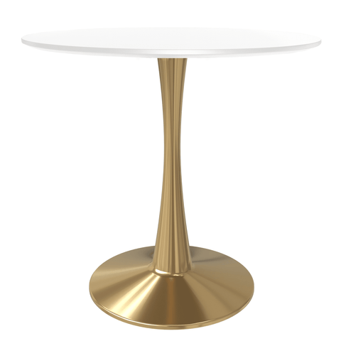 Bristol Round Dining Table with MDF/Sintered Stone Tabletop in Gold Steel