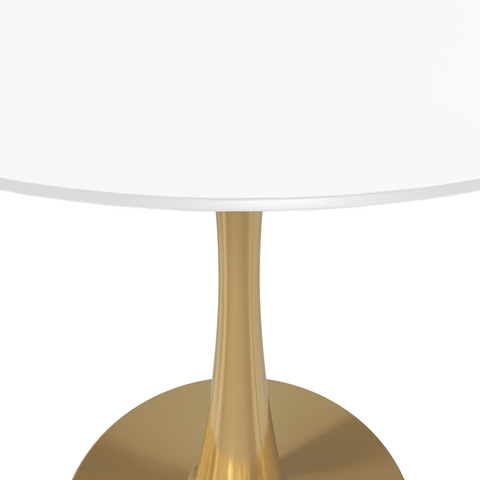 Bristol Round Dining Table with MDF/Sintered Stone Tabletop in Gold Steel