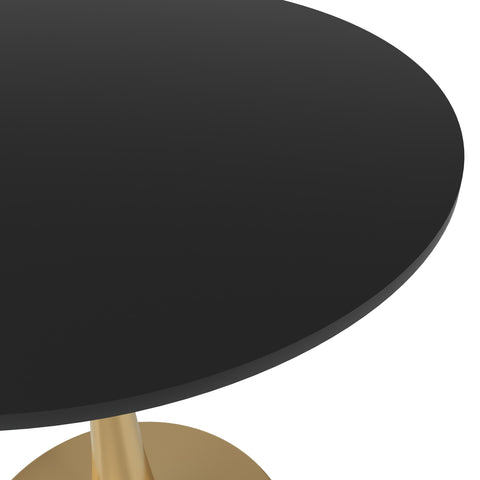 Bristol Round Dining Table with MDF/Sintered Stone Tabletop in Gold Steel