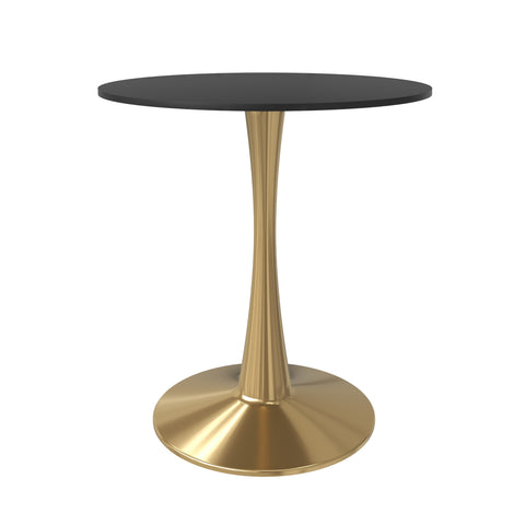Bristol Round Dining Table with MDF/Sintered Stone Tabletop in Gold Steel