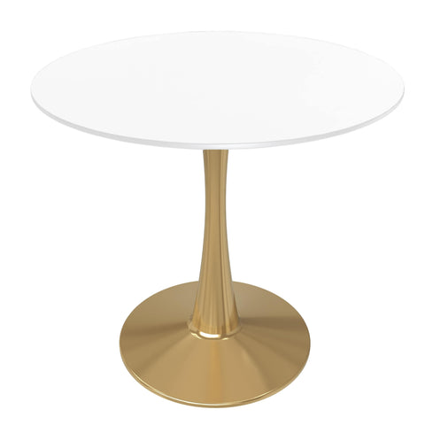 Bristol Round Dining Table with MDF/Sintered Stone Tabletop in Gold Steel
