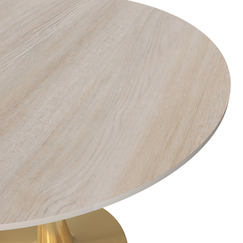 Bristol Round Dining Table with MDF/Sintered Stone Tabletop in Gold Steel