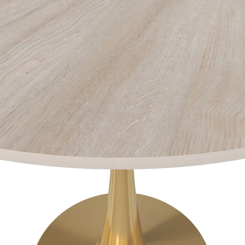 Bristol Round Dining Table with MDF/Sintered Stone Tabletop in Gold Steel