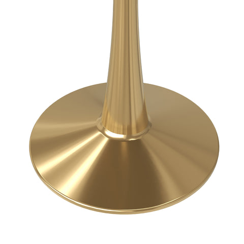 Bristol Round Dining Table with MDF/Sintered Stone Tabletop in Gold Steel