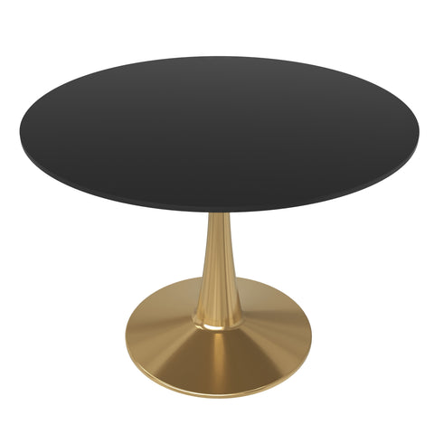 Bristol Round Dining Table with MDF/Sintered Stone Tabletop in Gold Steel