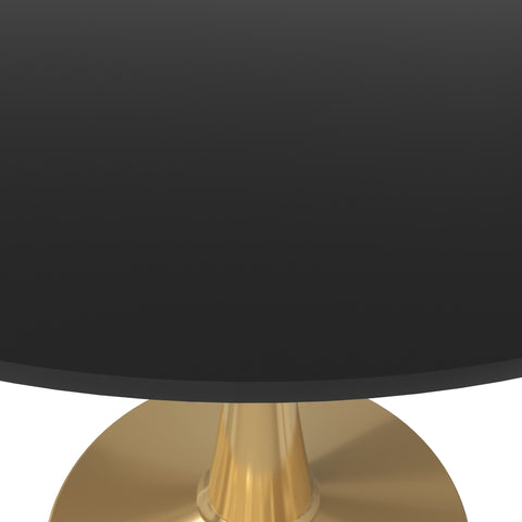 Bristol Round Dining Table with MDF/Sintered Stone Tabletop in Gold Steel