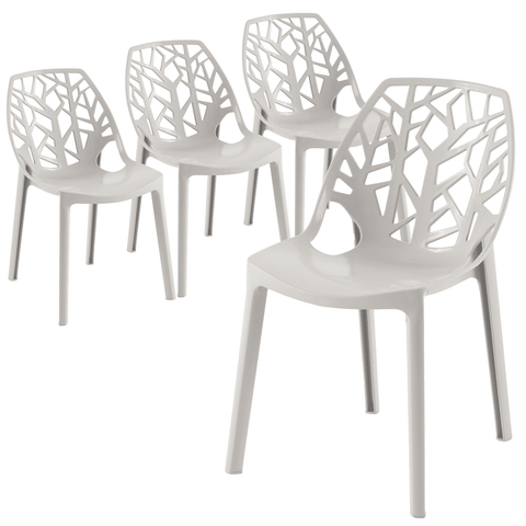 Cornelia Modern Dining Chair ABS Plastic Side Chair, Set of 4