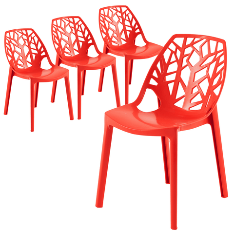 Cornelia Modern Dining Chair ABS Plastic Side Chair, Set of 4