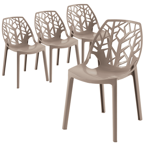 Cornelia Modern Dining Chair ABS Plastic Side Chair, Set of 4