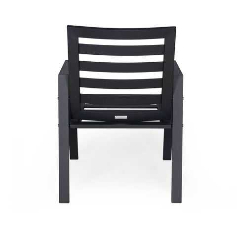 Chelsea Modern Patio Dining Armchair in Aluminum with Removable Cushions Set of 2