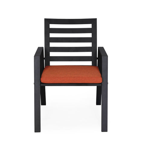 Chelsea Modern Patio Dining Armchair in Aluminum with Removable Cushions Set of 2