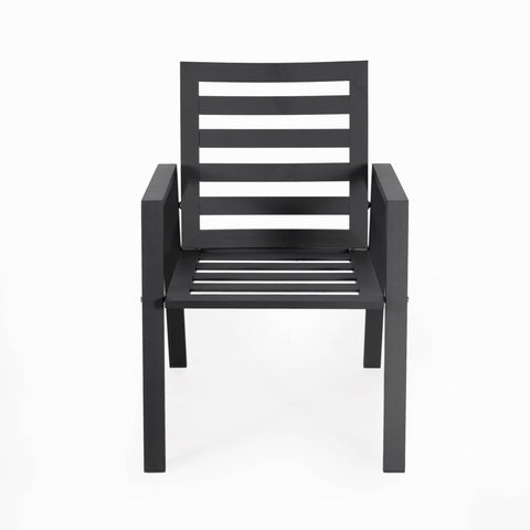 Chelsea Modern Patio Dining Armchair in Aluminum with Removable Cushions Set of 2